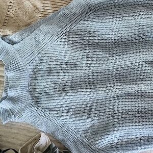 Blue sweater knit top